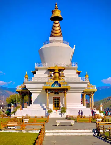 with bhutan tour package from ahmedabad visit national memorial chorten and explore Thimphu City